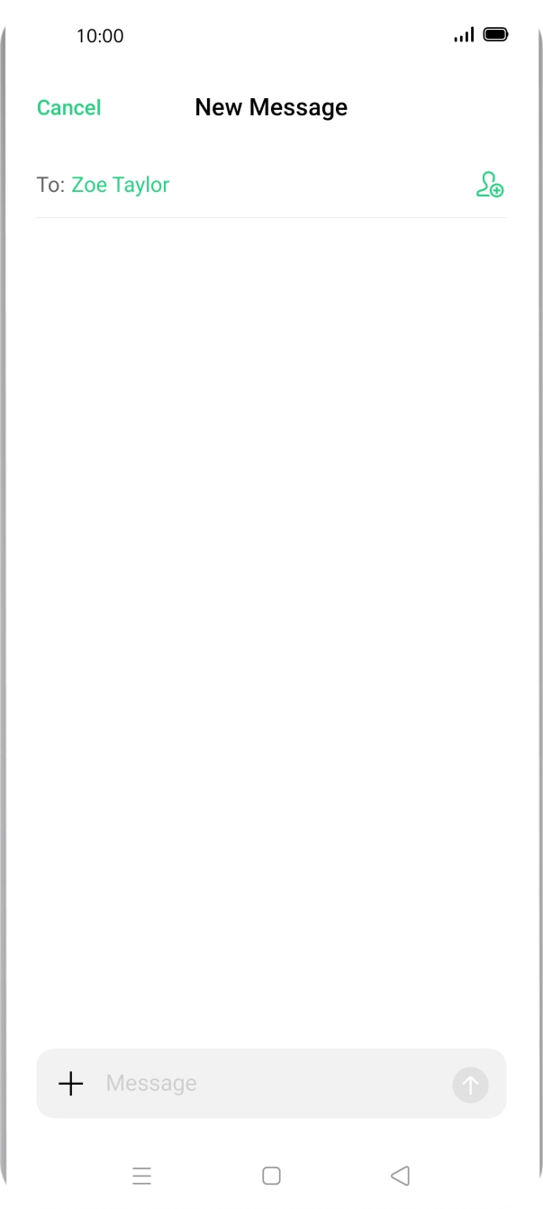 Press the text input field and write the text for your text message.