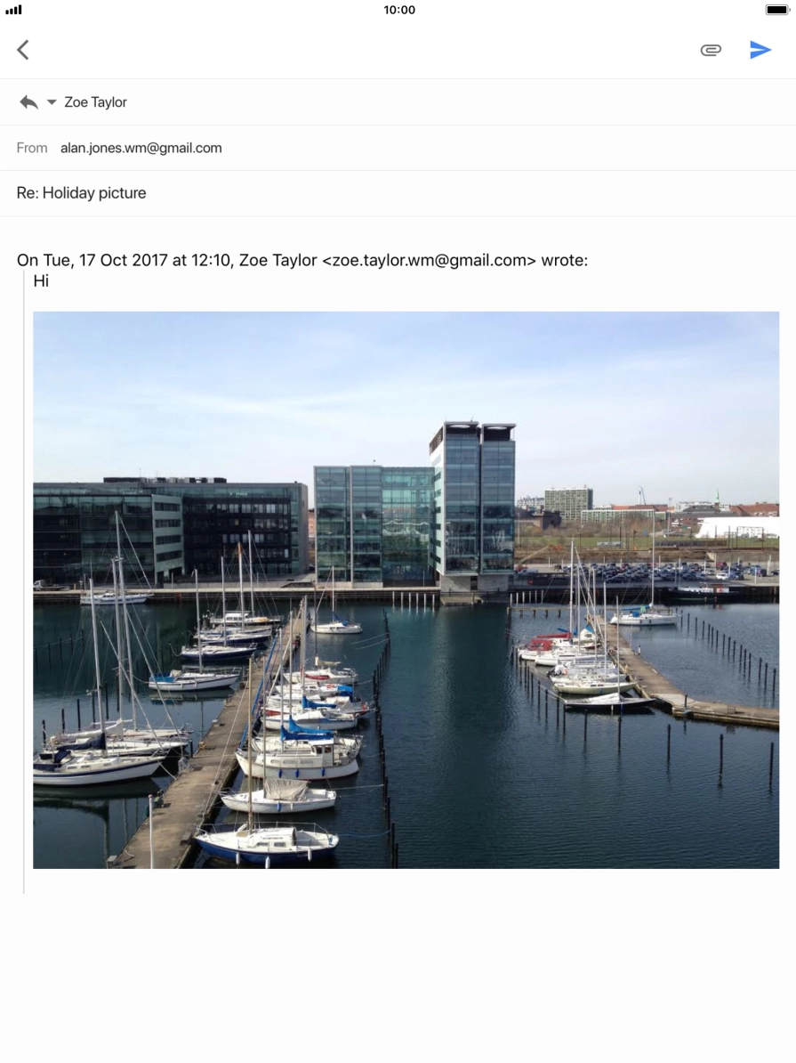 Press the text input field and write the required text.