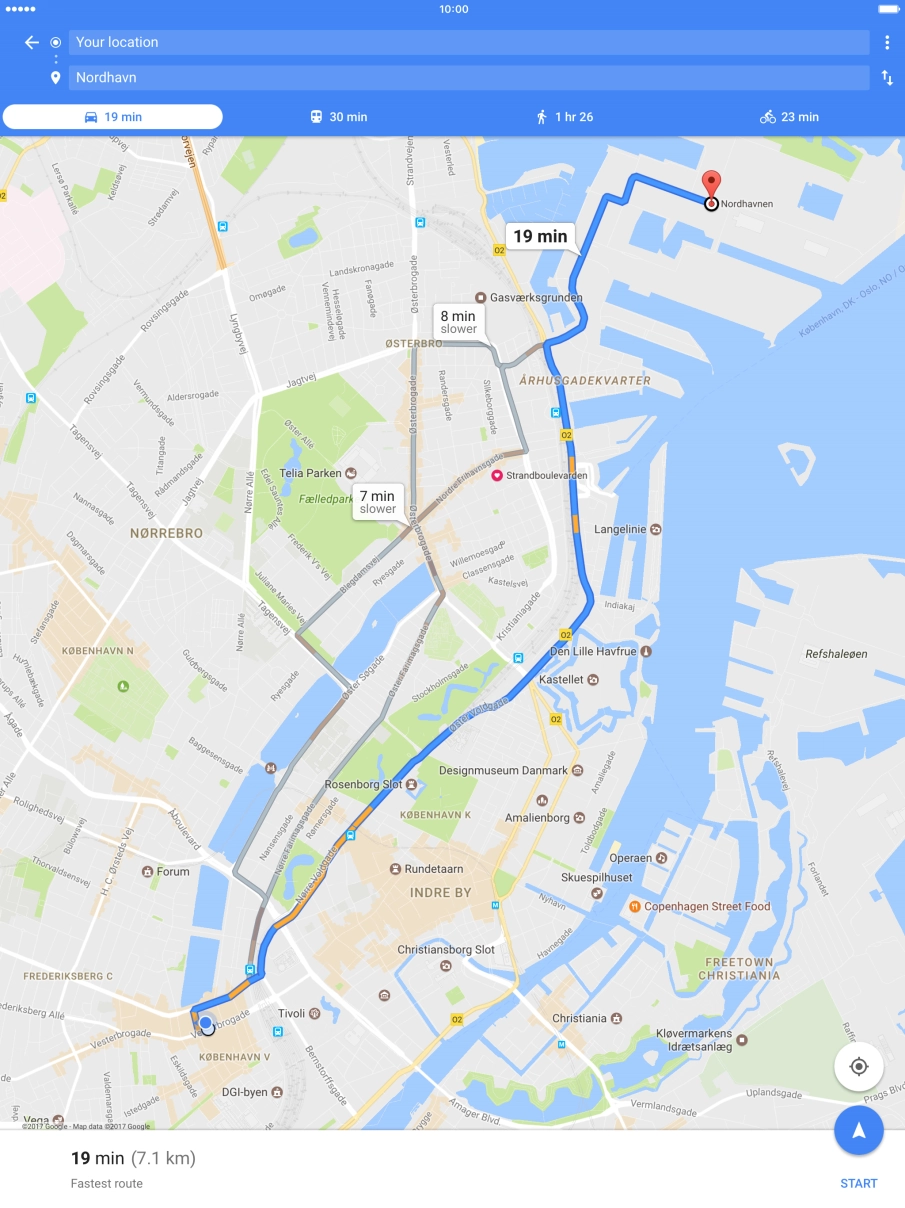 Press the required mode of transportation.