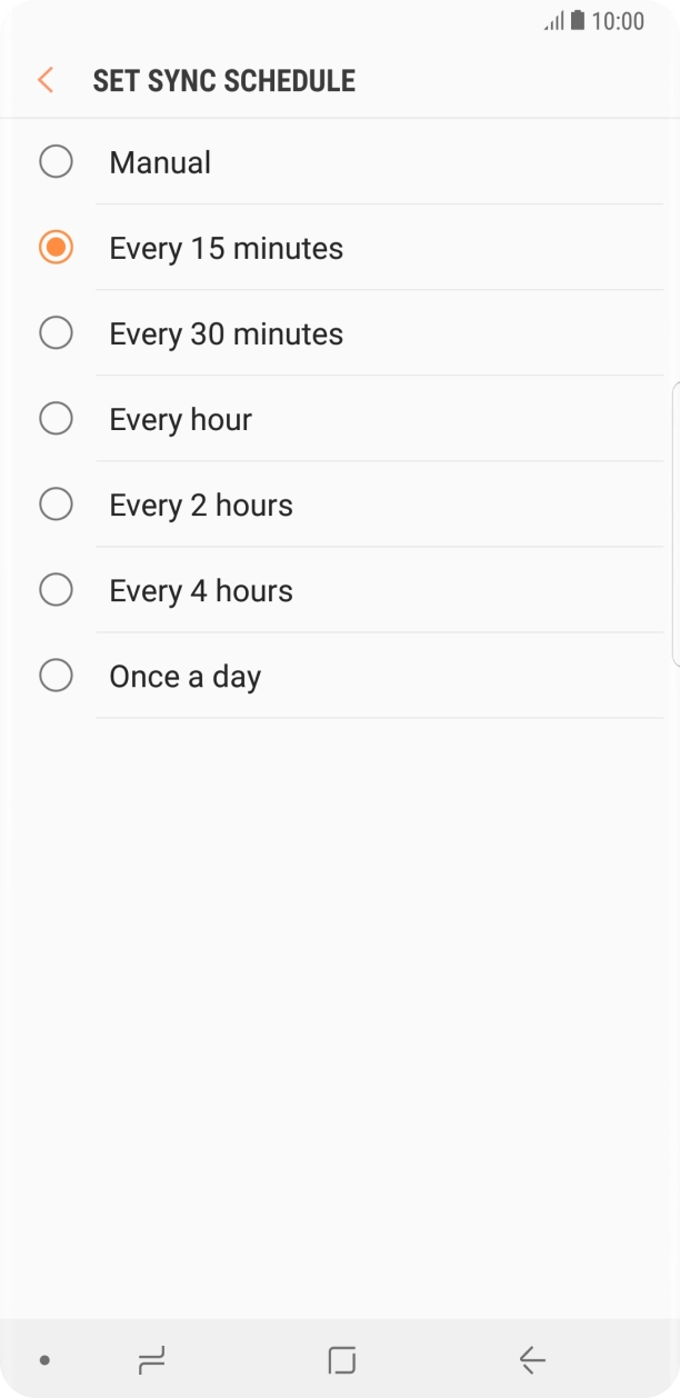 Press the required setting. Press the required setting.