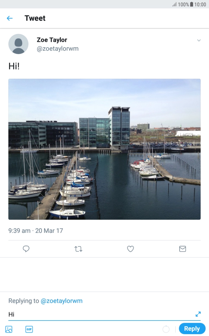 Write the required reply and press Reply.