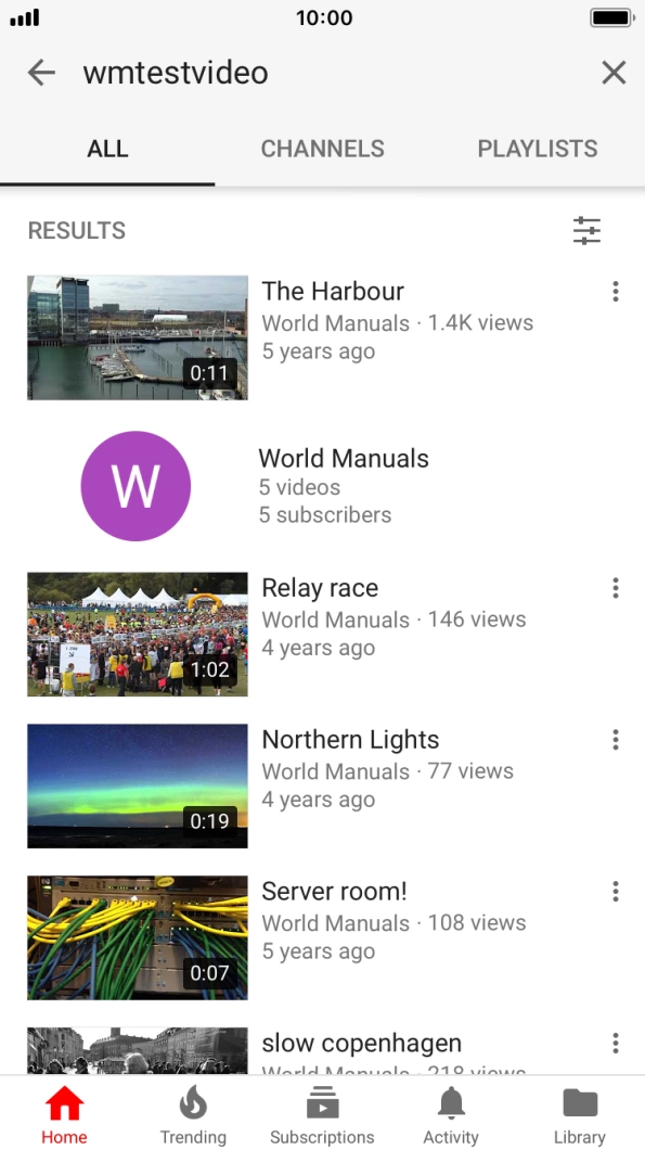 Press the required video clip.