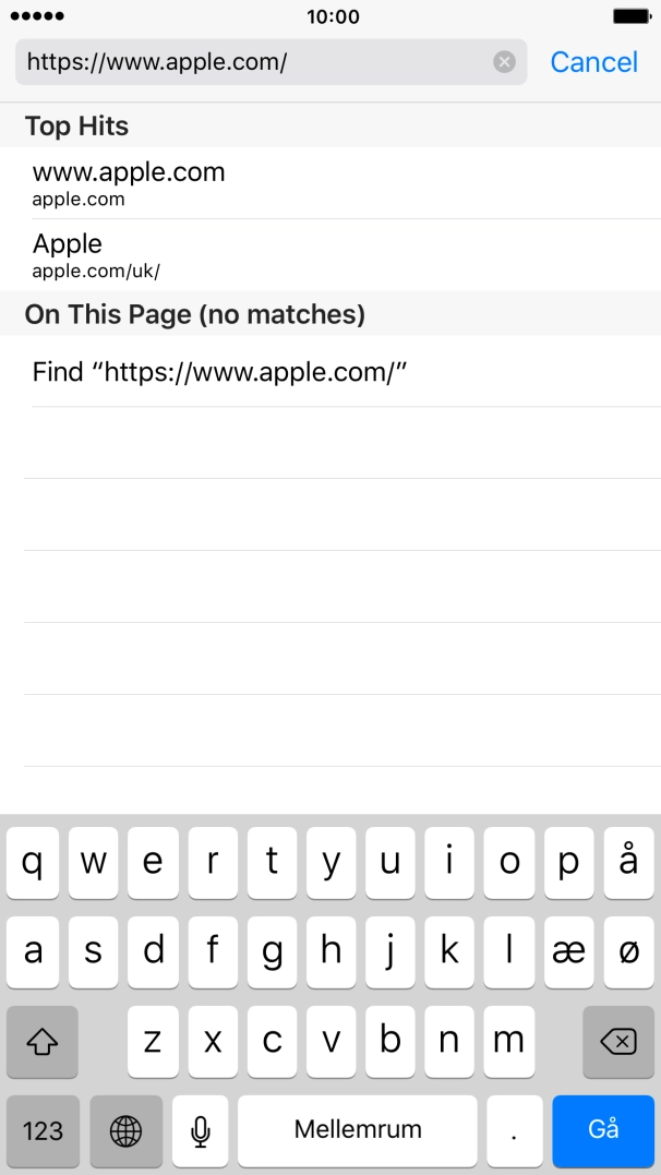 Key in the address of the required web page and press Go. Key in the address of the required web page and press Go.