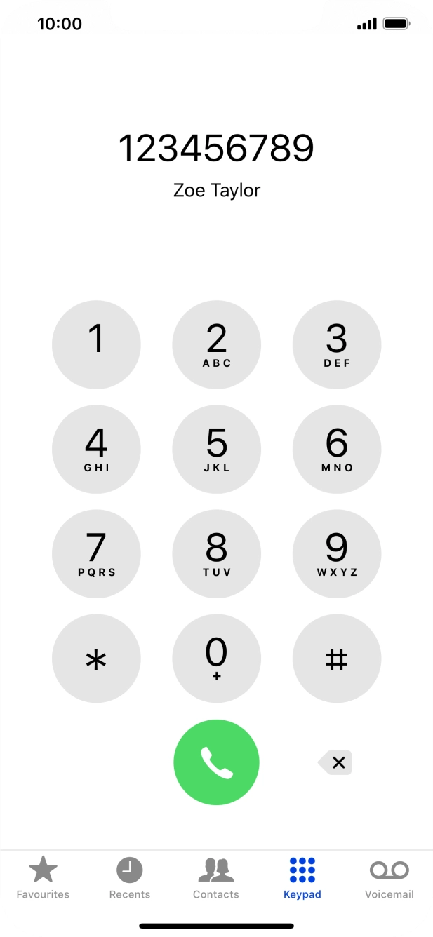 Key in the required number and press the call icon.