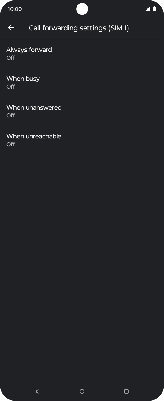 Press the required divert type.