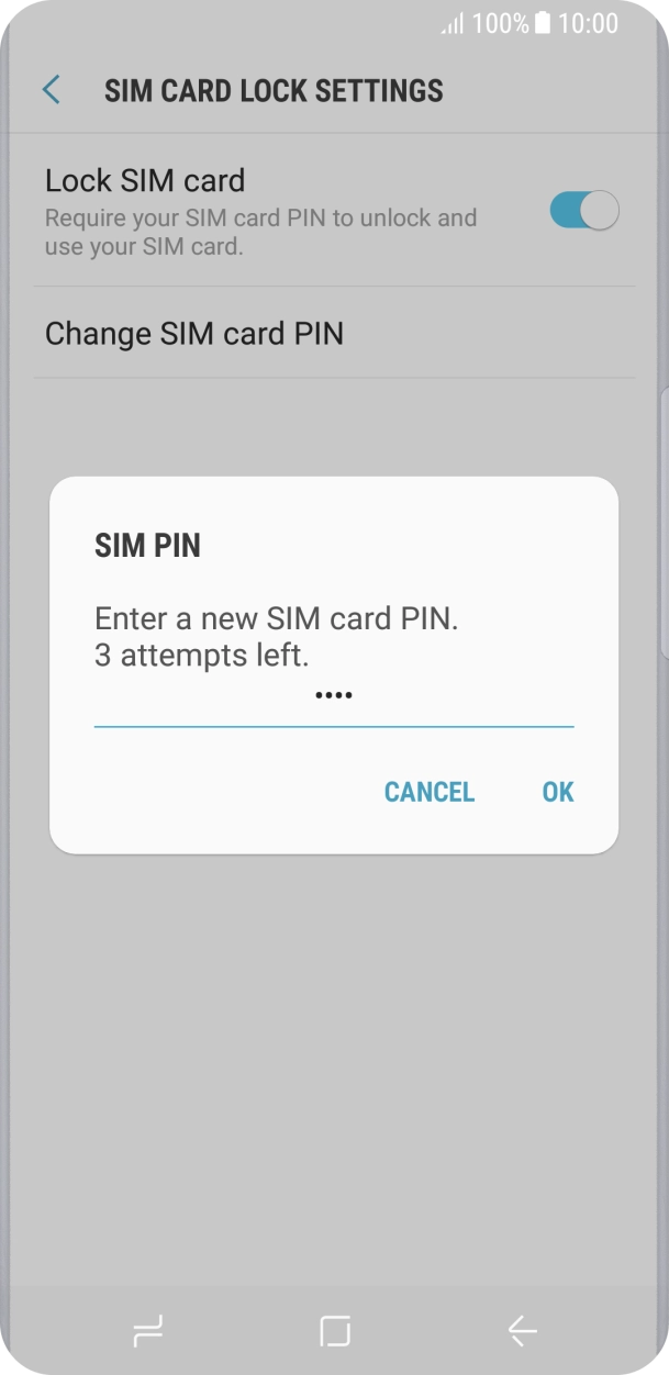 Key in a new four-digit PIN and press OK.