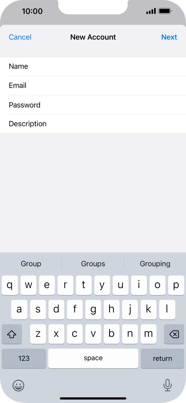Press Description and key in the required name.