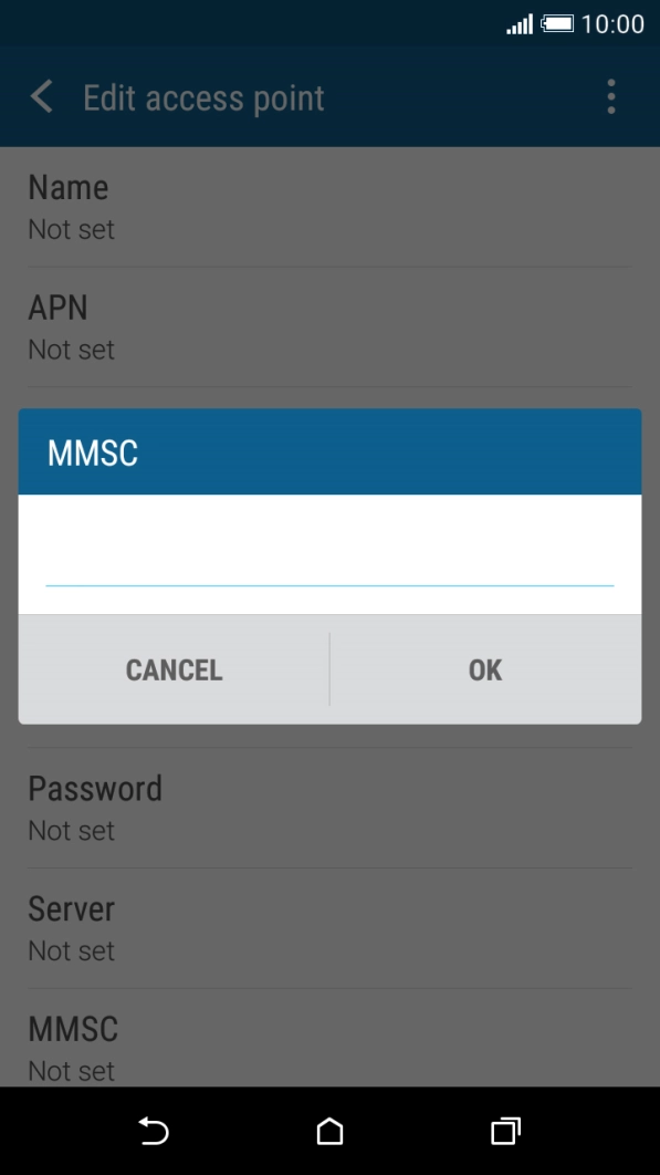 Key in http://mmsc.telstra.com:8002 and press OK.