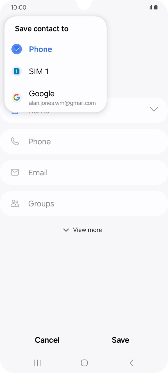 Press the required Google account.