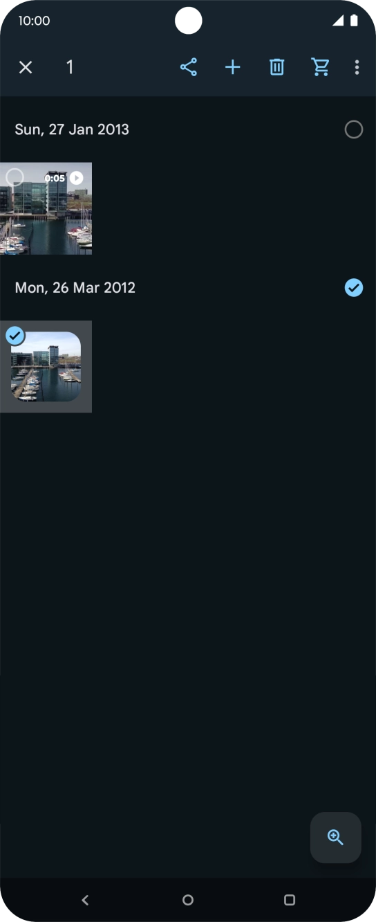 Press the required pictures or video clips.