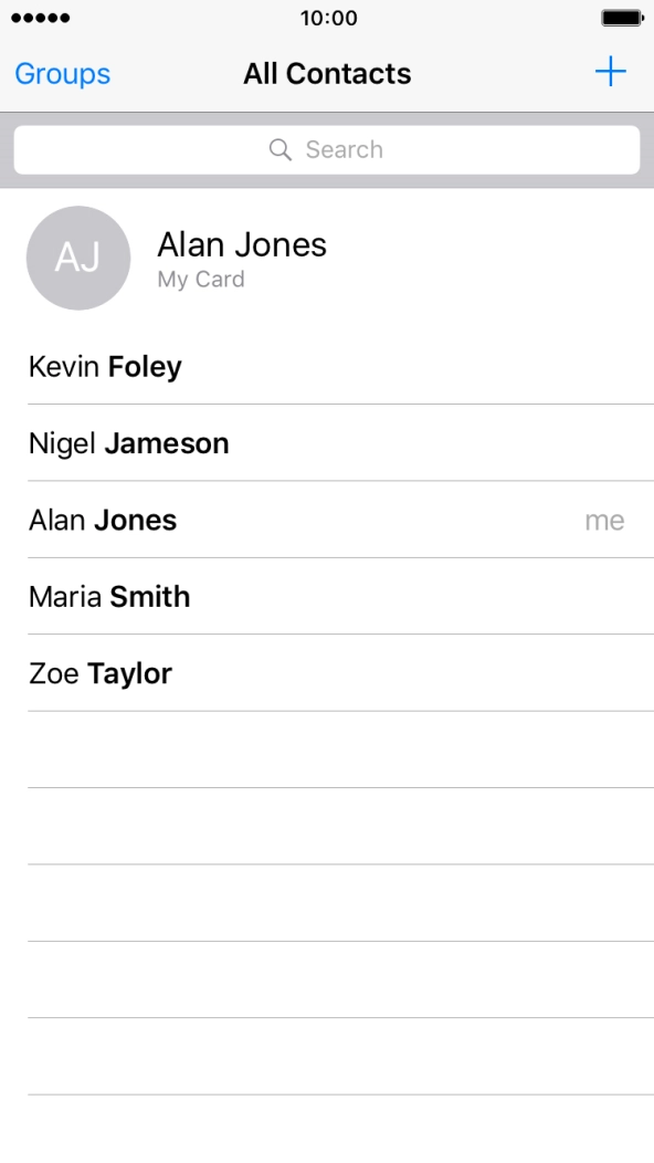 Press the required contact.