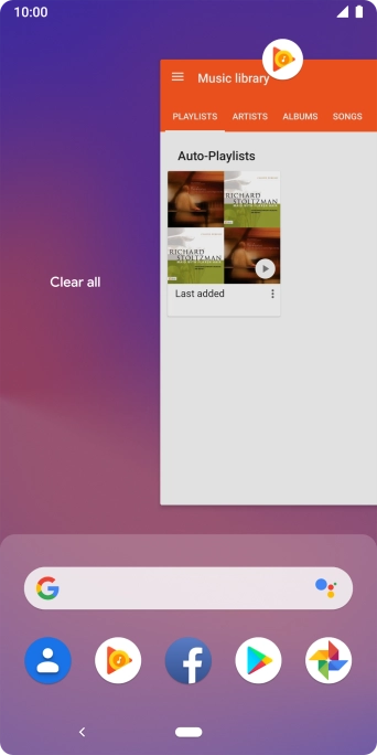 Press Clear all. Press Clear all.