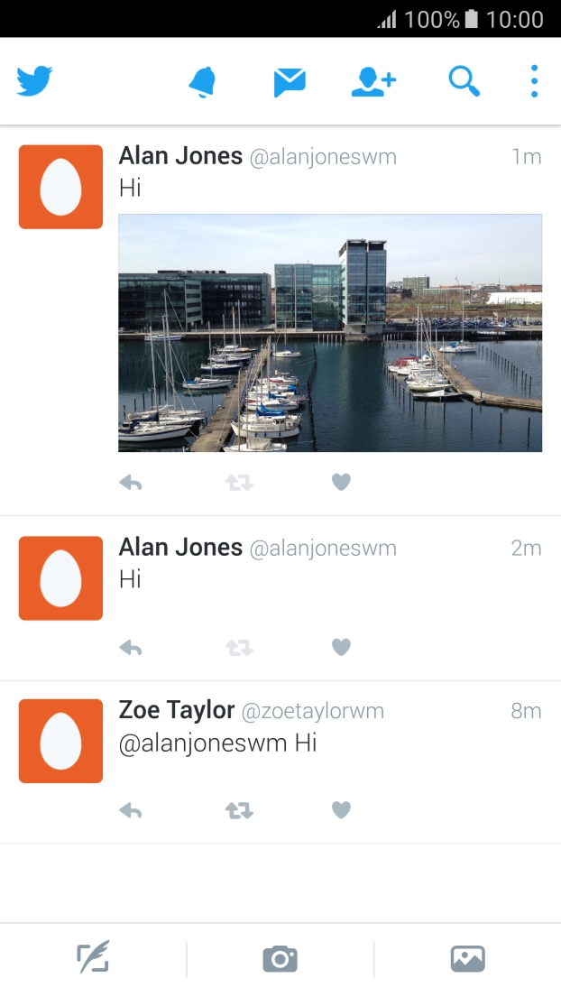Press the new tweet icon.