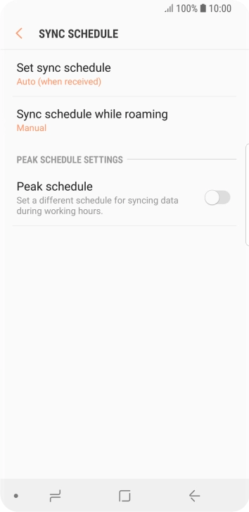 Press Set sync schedule. Press Set sync schedule.