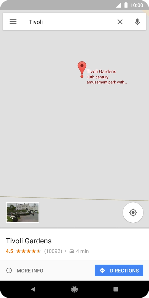 Press the destination at the bottom of the screen.
