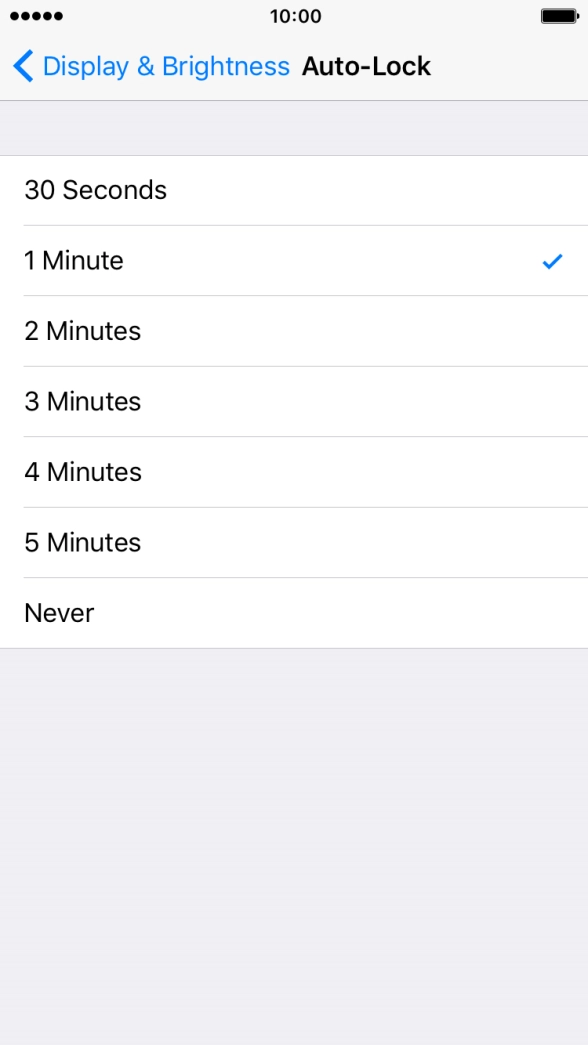 Press the required setting. Press the required setting.