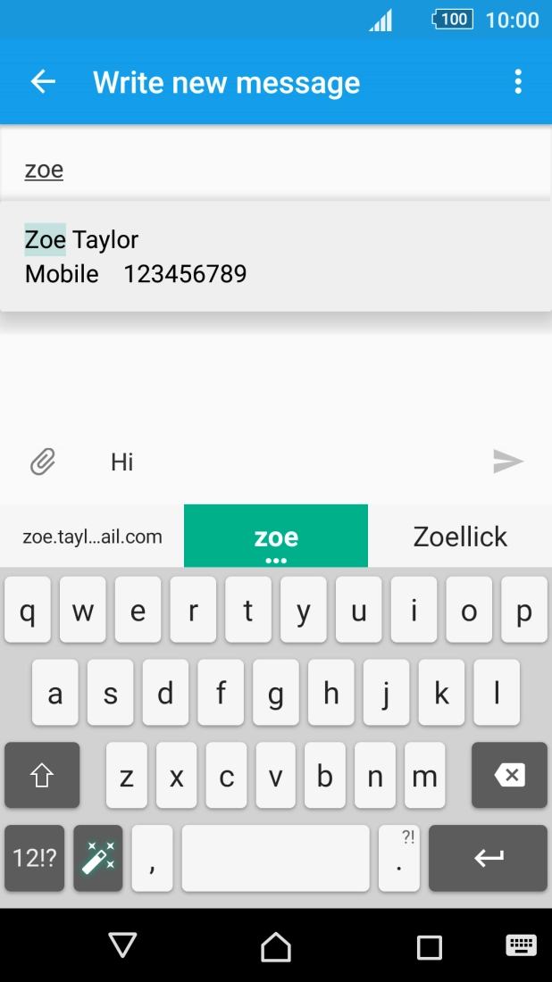 Press the required contact.