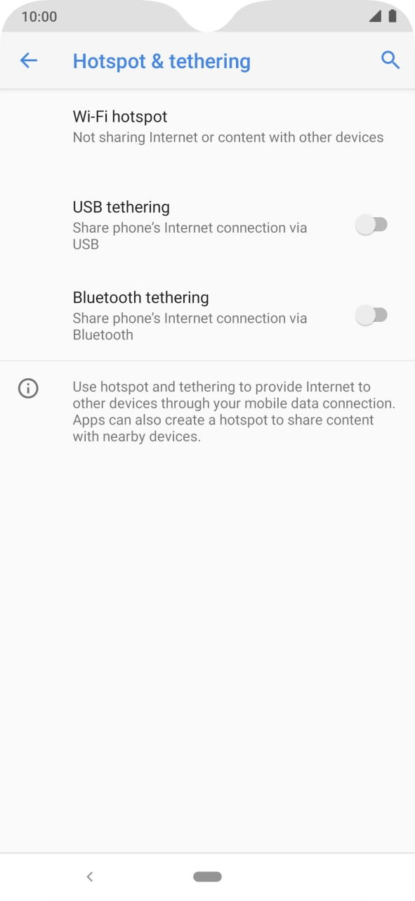 Press Wi-Fi hotspot. Press Wi-Fi hotspot.