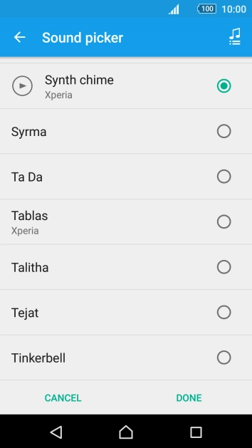 Press the different message tones to hear them.