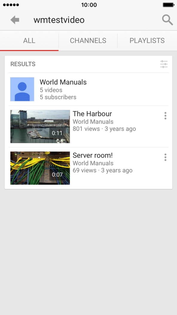 Press the required video clip.