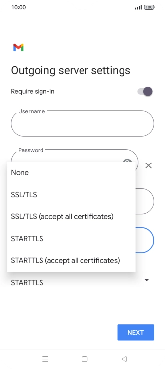 Press SSL/TLS. Press SSL/TLS.