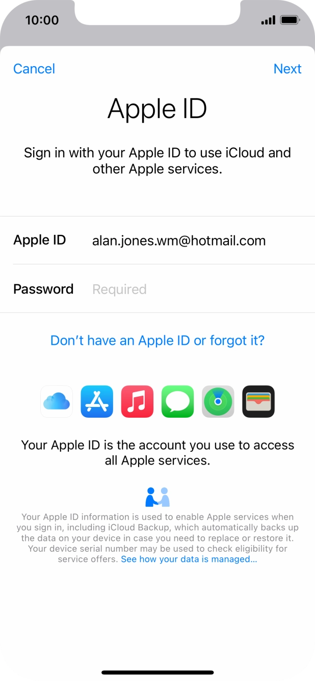 Press the field next to 