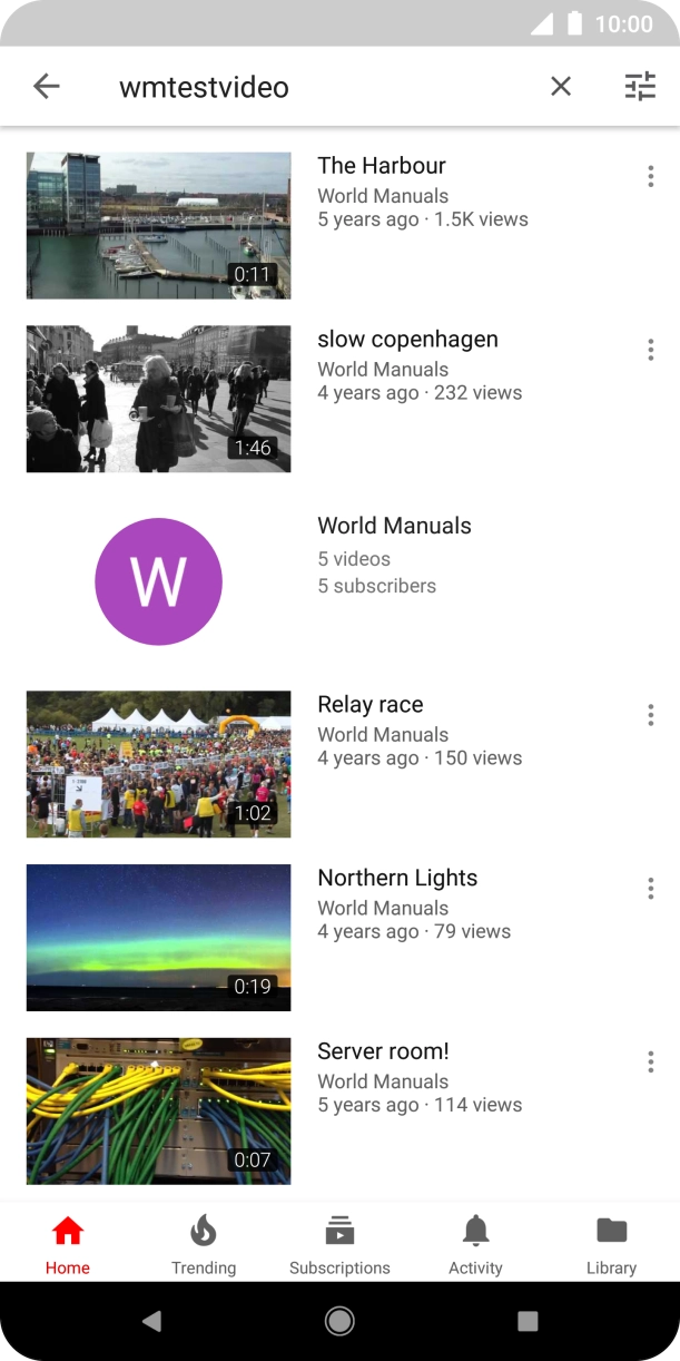 Go to the required folder and press the required video clip.