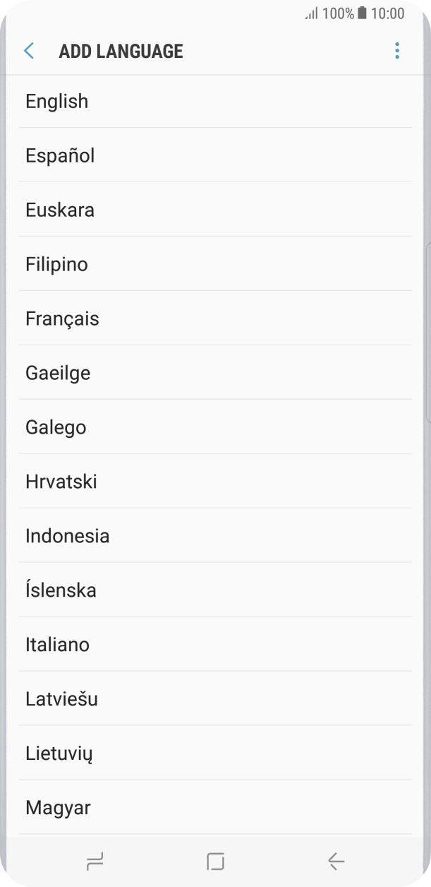 Press the required language.
