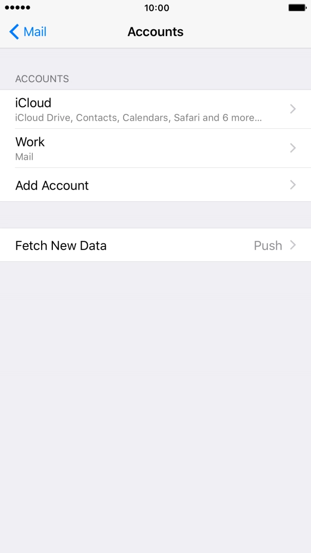 Press the name of the Exchange email account you've just set up.