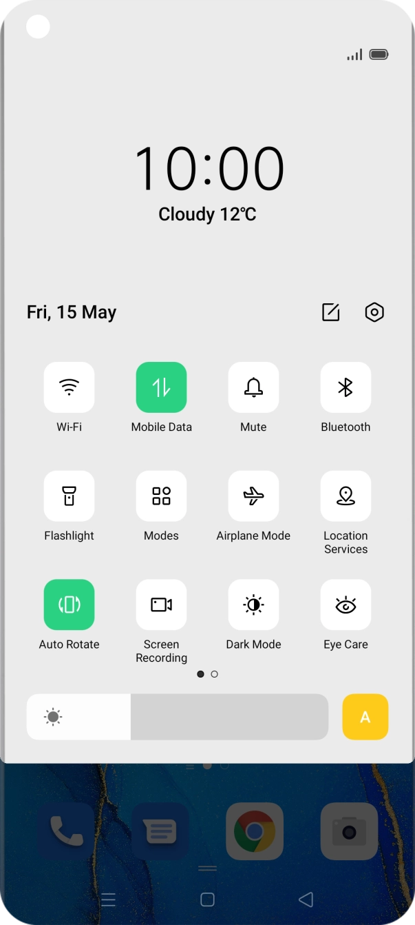 Press the settings icon. Press the settings icon.