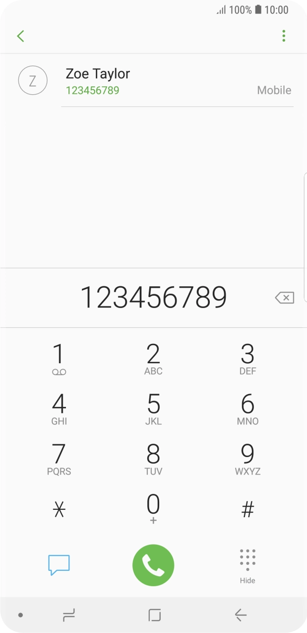 Key in the required number and press the call icon.