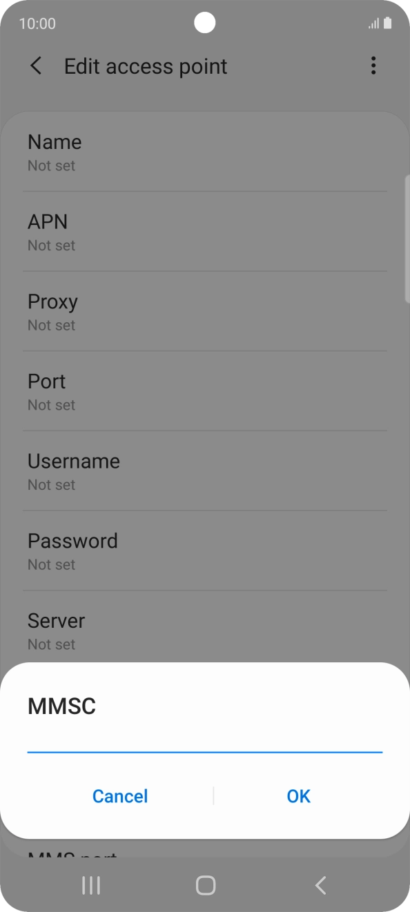 Key in http://mmsc.telstra.com:8002 and press OK.