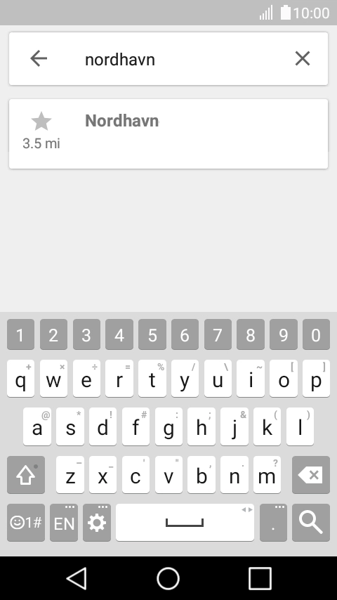 Press the required destination.