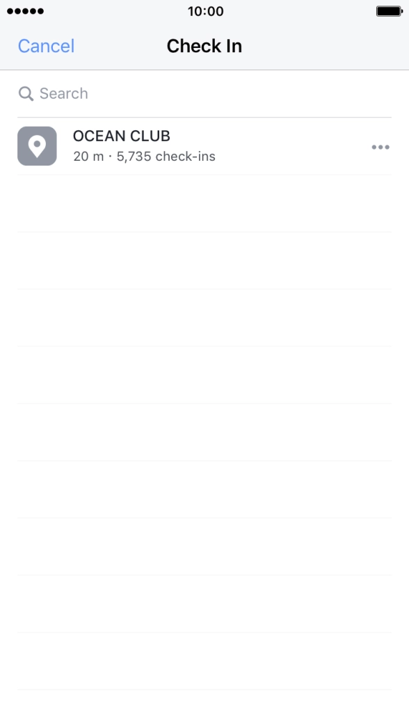 Press the search field.