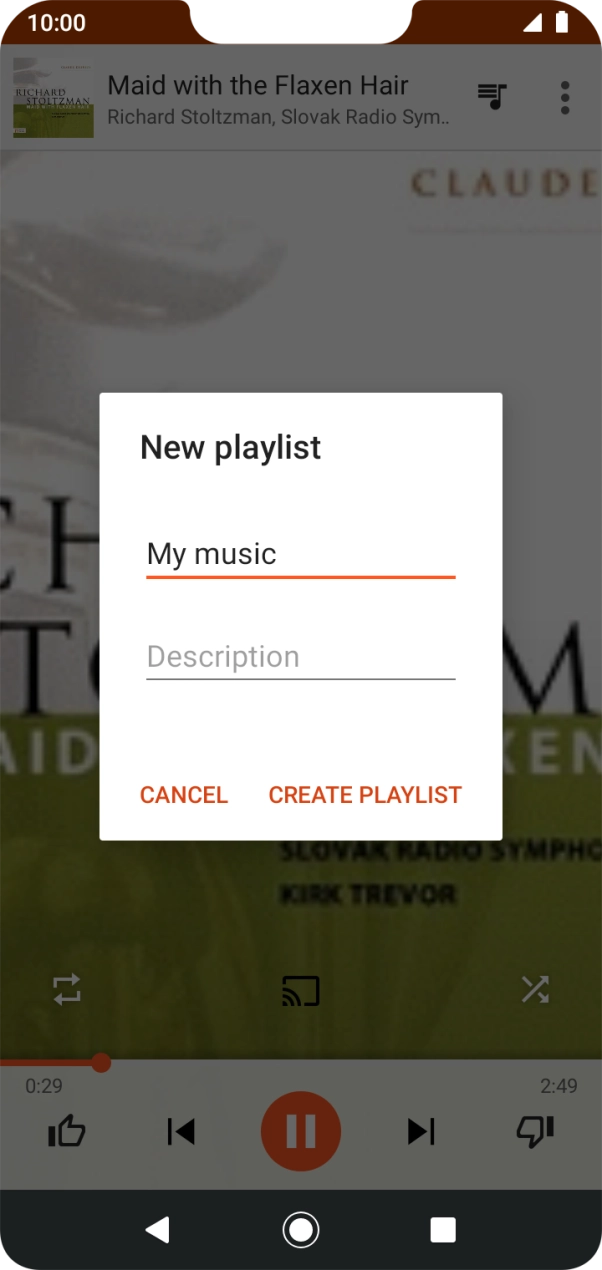 Key in a name for the playlist and press CREATE PLAYLIST.