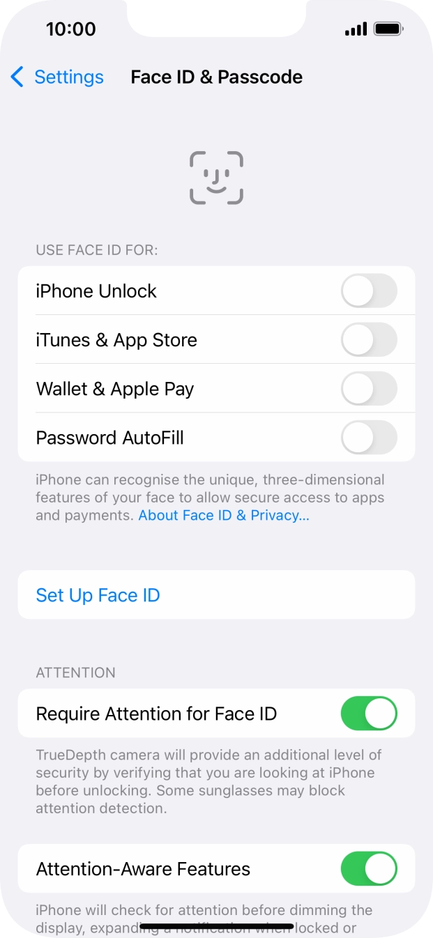 Press Set Up Face ID.