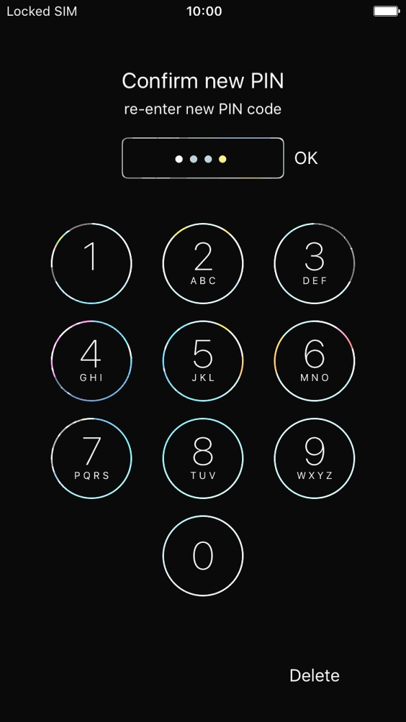 Key in the new PIN again and press OK.