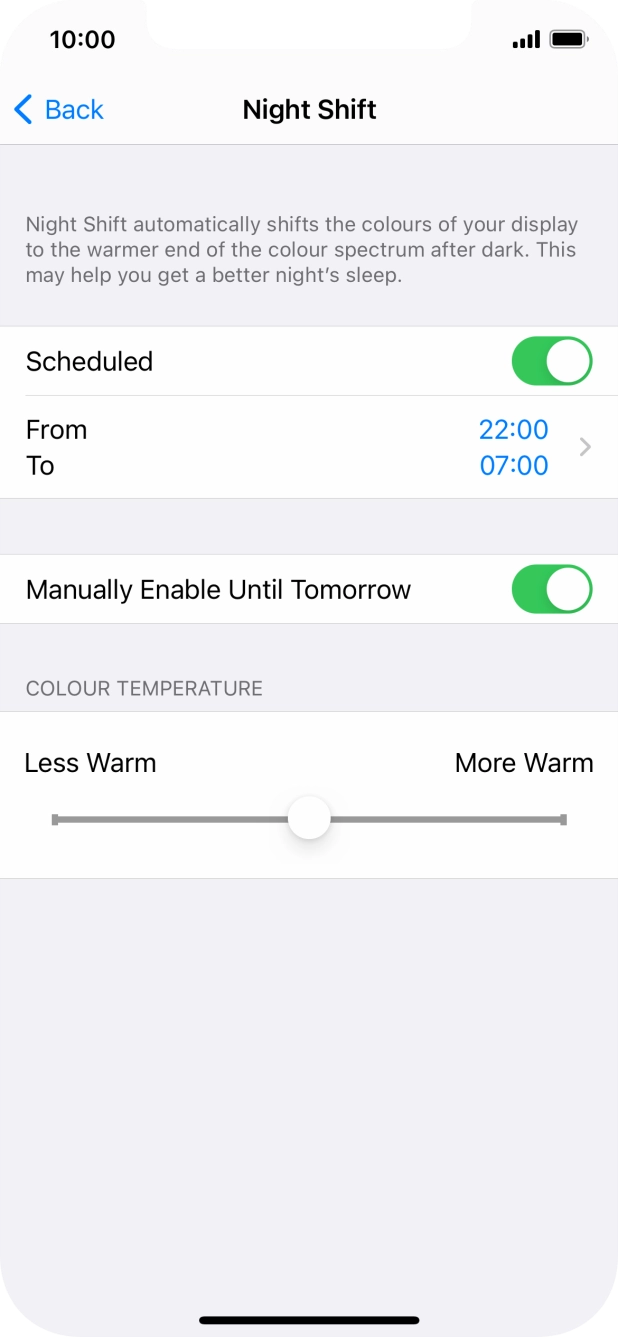 Press and drag the indicator below 