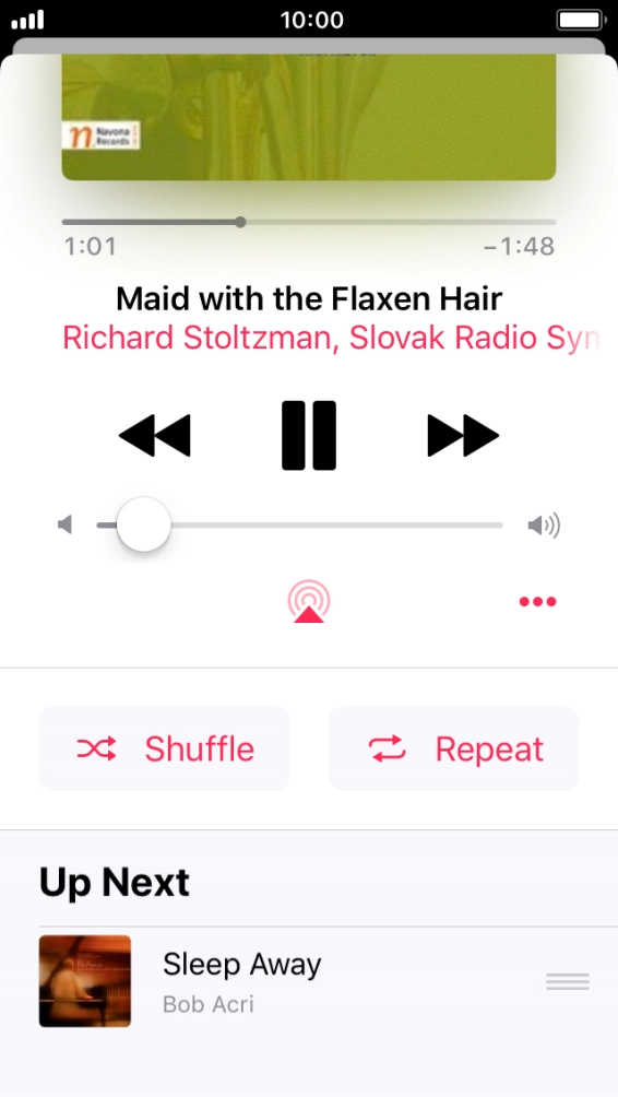 Press Shuffle to turn the function on or off.
