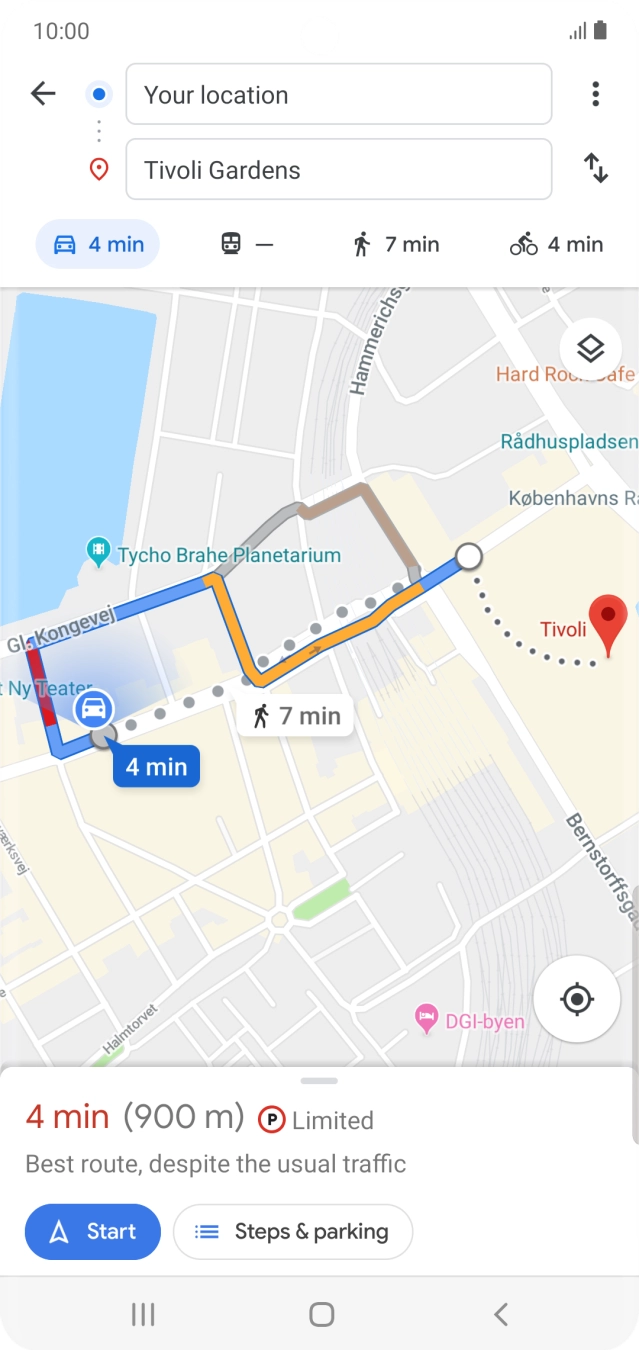 Press the required mode of transportation.