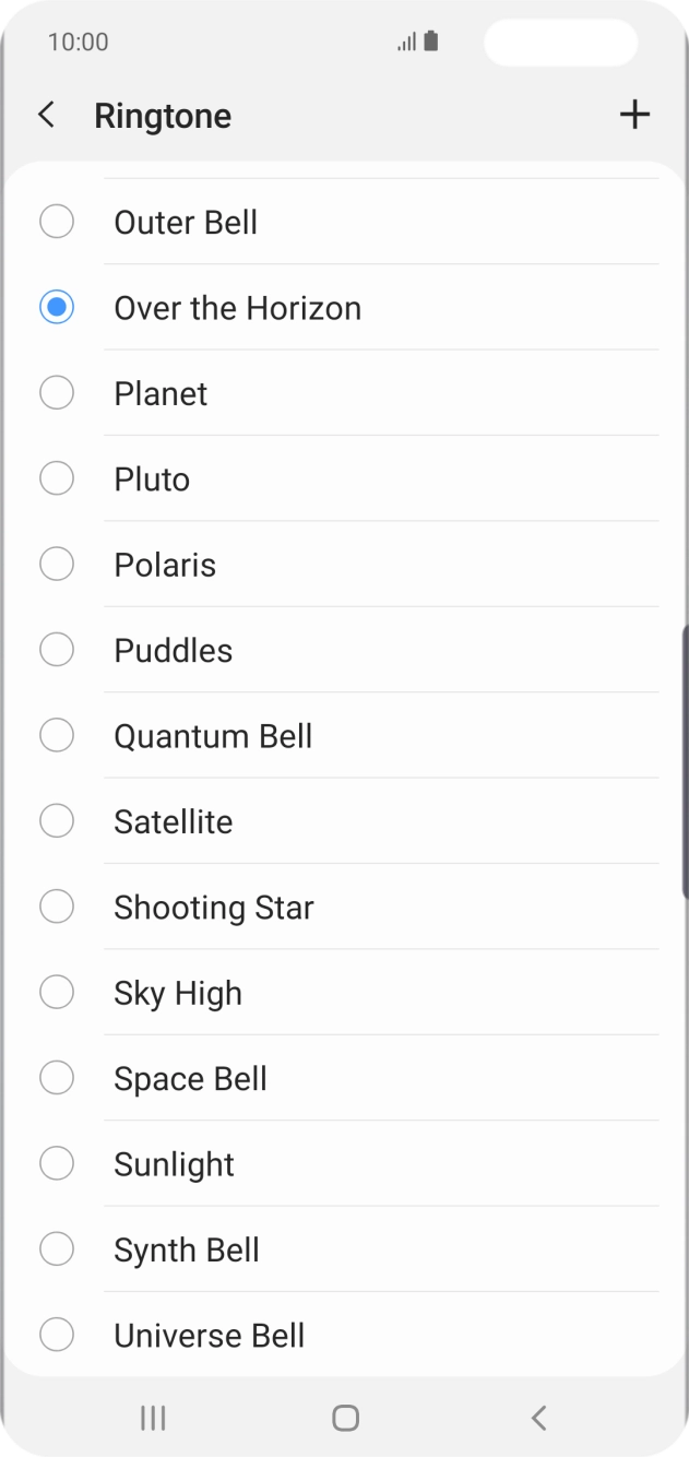 Press the add ring tone icon.