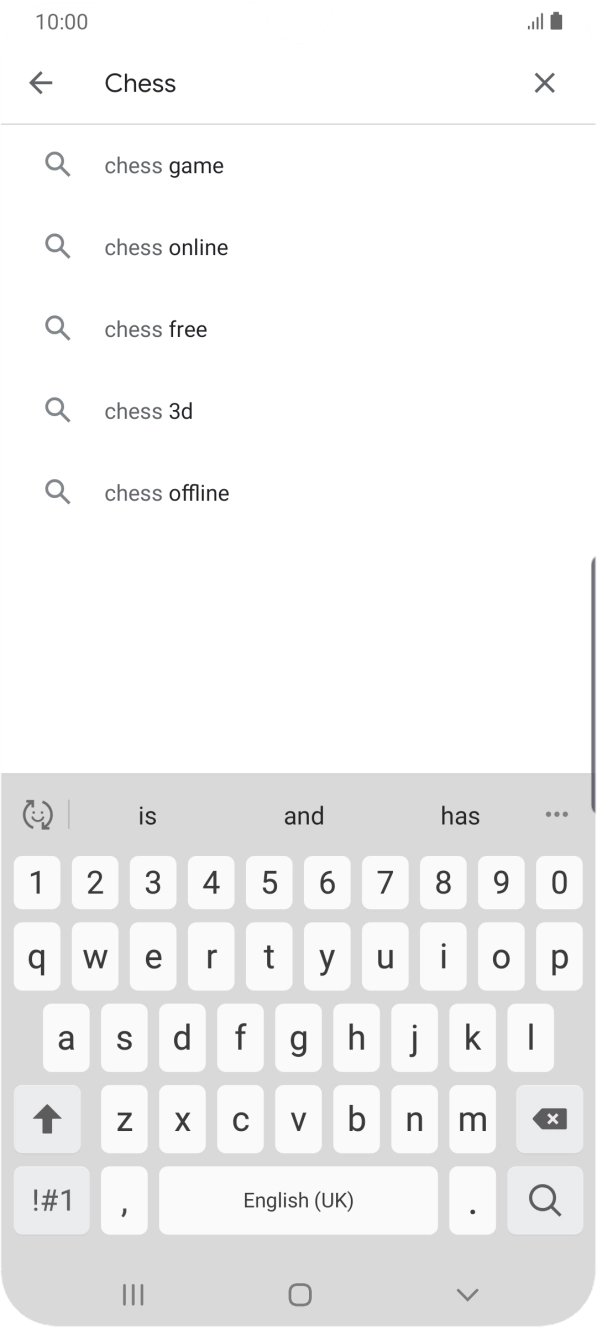 Key in the name or subject of the required app and press the search icon.