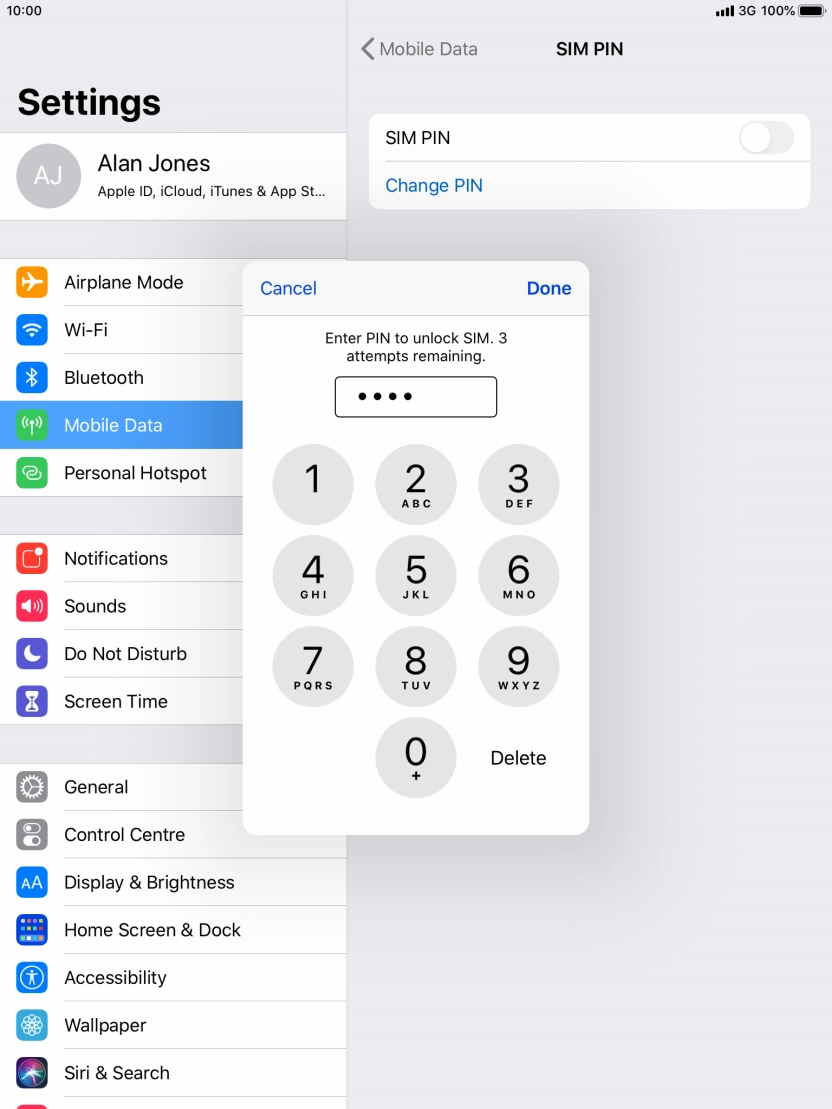 Key in your PIN and press Done.