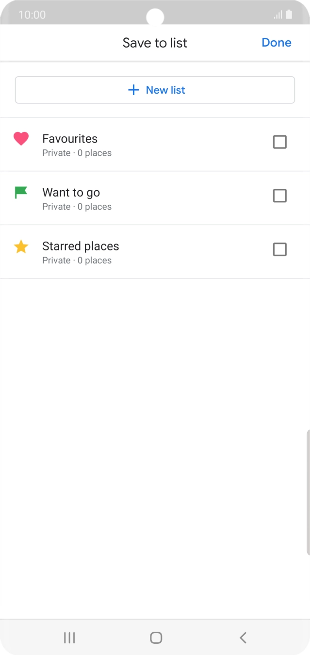 If you select New list, follow the instructions on the screen to create a new list.