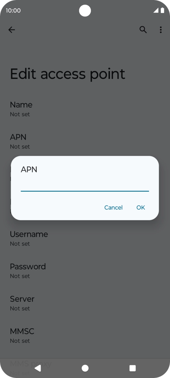 Key in telstra.wap and press OK.