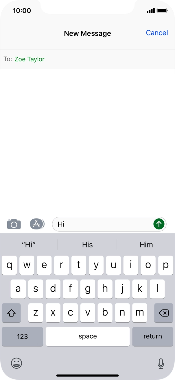 Press the send icon.