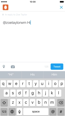 Write the required reply and press Tweet.