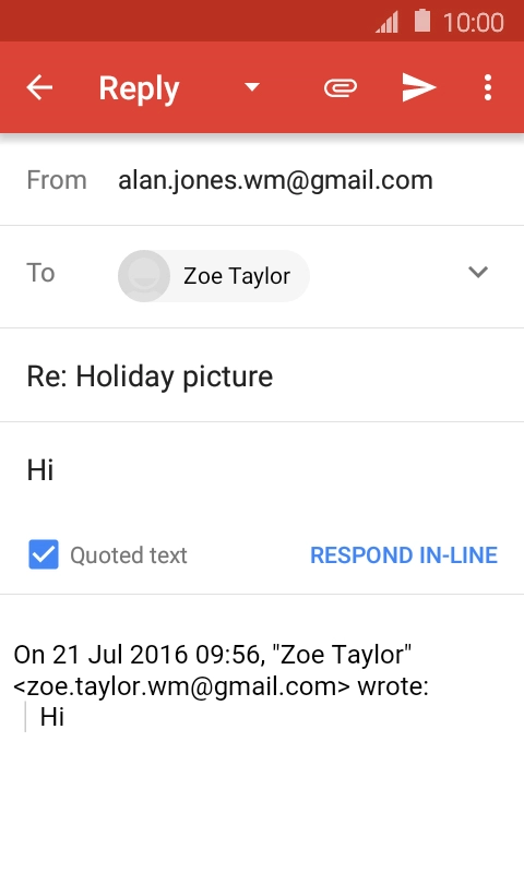 Press the send icon.