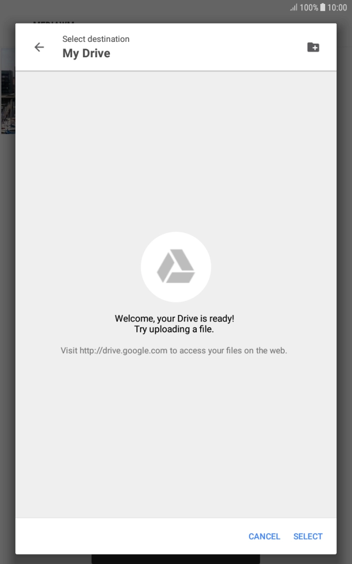 To create a new folder, press the new folder icon and follow the instructions on the screen to create a new folder.