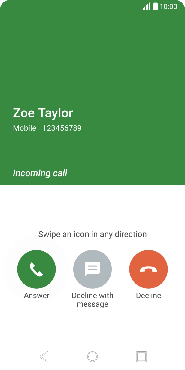 Press and drag Answer right.